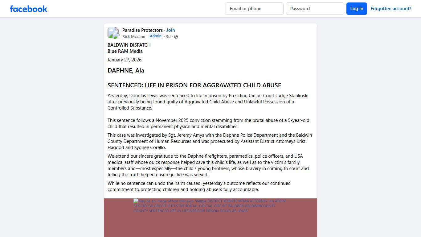 Paradise Protectors **BALDWIN DISPATCH ** Facebook